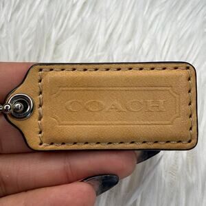 2" COACH Tan Fob Bag Charm Hang tag Hangtag